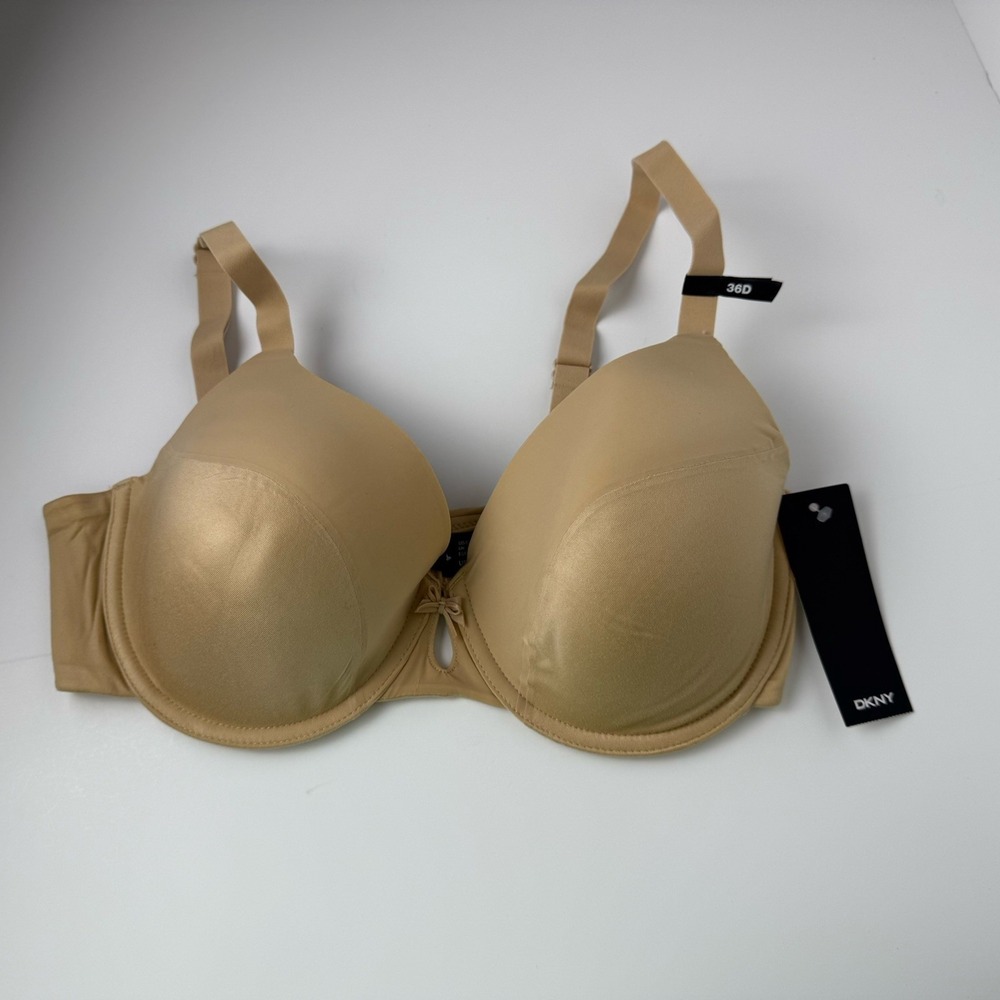 DKNY Foundation 453200 Fusion Perfect Coverage T-Shirt Bra - Sz 36D Beige Molded